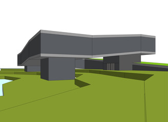 architecture building 3d illustration