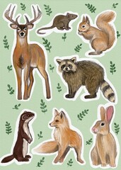Fototapeta premium set of animals