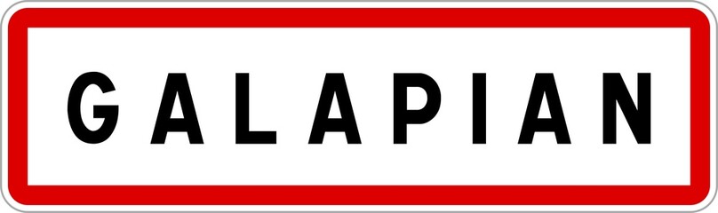 Panneau entrée ville agglomération Galapian / Town entrance sign Galapian