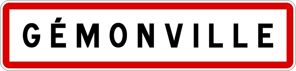Panneau entrée ville agglomération Gémonville / Town entrance sign Gémonville