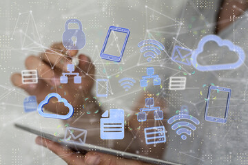 Protect Cloud Information Data Concept..