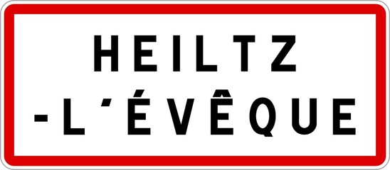 Panneau entrée ville agglomération Heiltz-l'Évêque / Town entrance sign Heiltz-l'Évêque