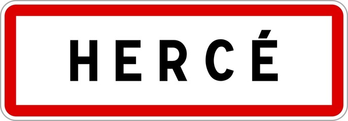 Panneau entrée ville agglomération Hercé / Town entrance sign Hercé