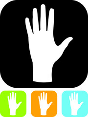 High five. Take fave. Psychic shop logo. Human hand palm. Vector icon isolated