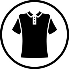 Mens polo shirt. Men's fashion. Garment store logo or signage. Vector icon isolated