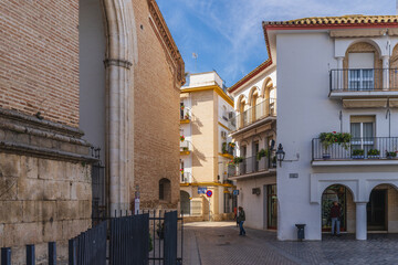 Ecija, Spain, March 9, 2022. Street in the city of Ecija, in Seville, Spain