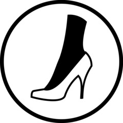 Woman's foot in a high heel shoe. Vector icon isolated