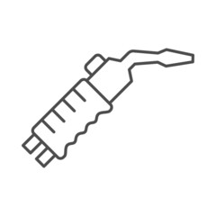 Welding torch line outline icon