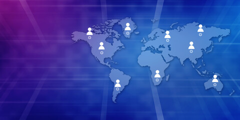 2d illustration Business Network concept
