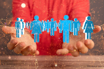 Global network. Blockchain. 3D illustration. Neural networks and artificial intelligence. Abstract