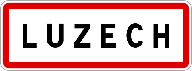 Panneau entrée ville agglomération Luzech / Town entrance sign Luzech