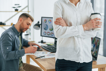 Fototapeta premium Professional team. Two designers working together in the office