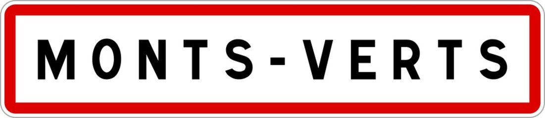 Panneau entrée ville agglomération Monts-Verts / Town entrance sign Monts-Verts