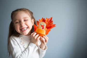 paper craft for kids. DIY Turkey made from pumpkin for thanksgiving day. create art for children....