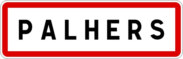 Panneau entrée ville agglomération Palhers / Town entrance sign Palhers