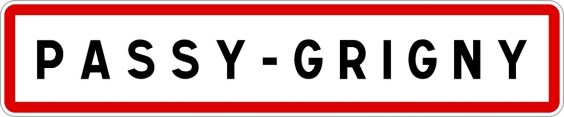 Panneau entrée ville agglomération Passy-Grigny / Town entrance sign Passy-Grigny