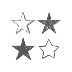 Star doodle collection. Hand drawn stars.