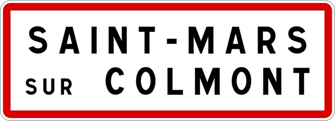 Panneau entrée ville agglomération Saint-Mars-sur-Colmont / Town entrance sign Saint-Mars-sur-Colmont