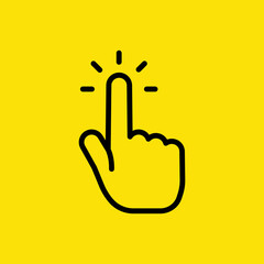 Obraz premium Hand click icon. Vector clicking pointer finger.