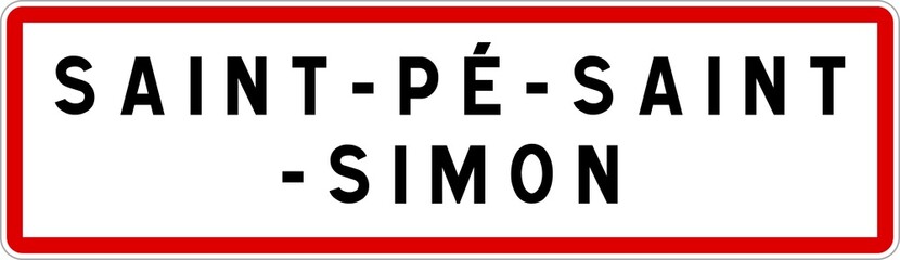 Panneau entrée ville agglomération Saint-Pé-Saint-Simon / Town entrance sign Saint-Pé-Saint-Simon