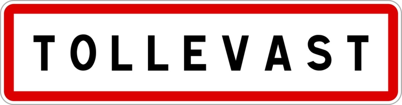 Panneau entrée ville agglomération Tollevast / Town entrance sign Tollevast