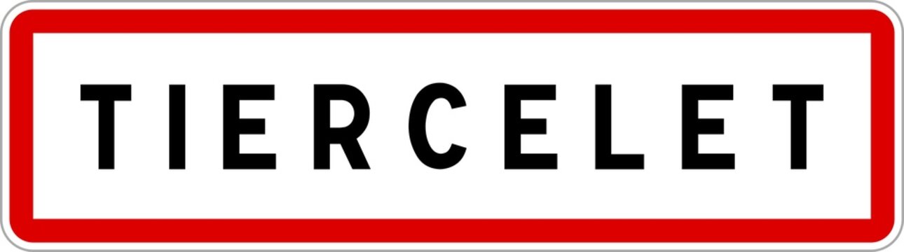 Panneau entr&eacute;e ville agglom&eacute;ration Tiercelet / Town entrance sign Tiercelet