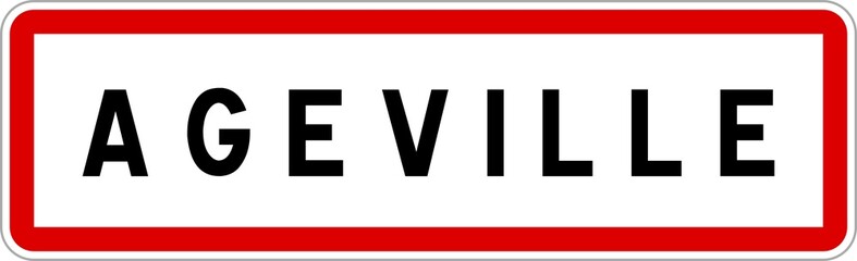 Panneau entrée ville agglomération Ageville / Town entrance sign Ageville