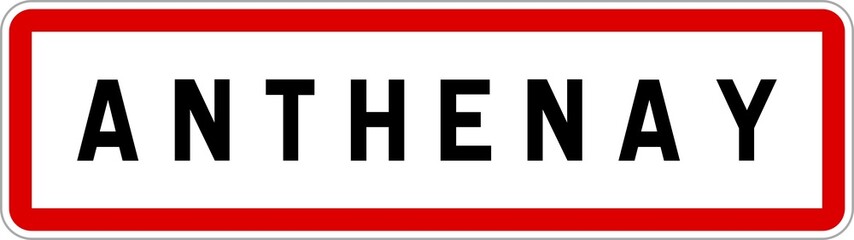 Panneau entrée ville agglomération Anthenay / Town entrance sign Anthenay