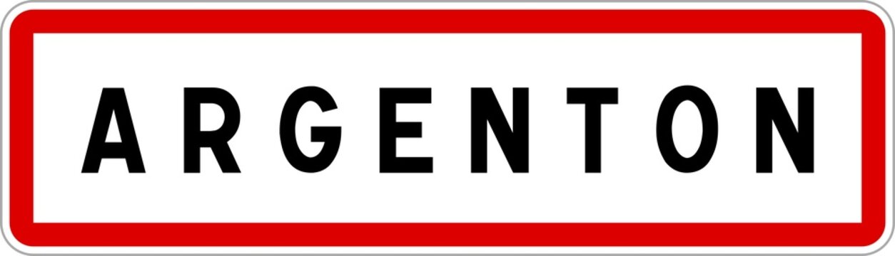 Panneau entr&eacute;e ville agglom&eacute;ration Argenton / Town entrance sign Argenton