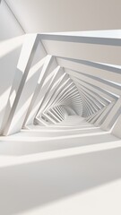 Obraz premium Abstract background rotating geometric tunnel 3d rendering