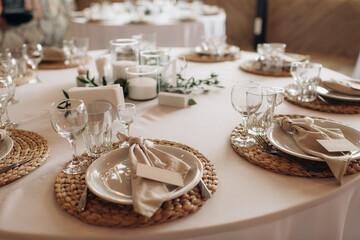 table setting at a wedding banquet