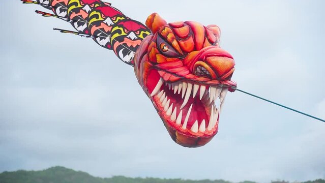 Routine activities at parangtritis beach tourist destinations, dragon kites that fly in the sky every afternoon until sunset