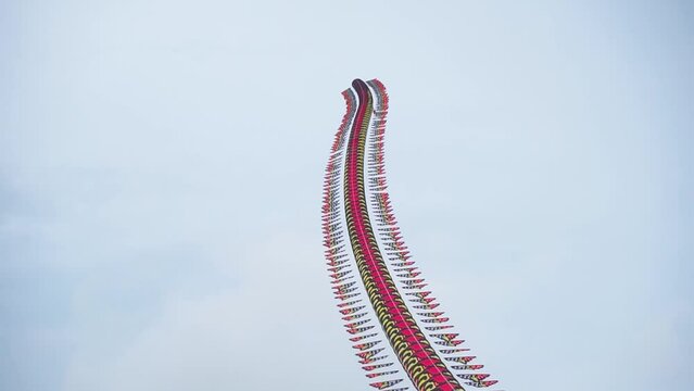 Routine activities at parangtritis beach tourist destinations, dragon kites that fly in the sky every afternoon until sunset