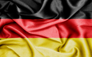 fabric texture curved flag of Germany
