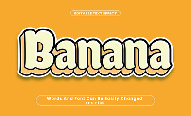 Banana editable text effect, word and font can be change