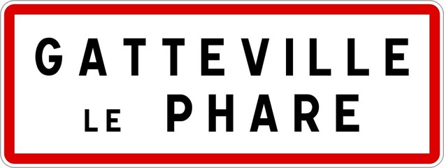 Panneau entrée ville agglomération Gatteville-le-Phare / Town entrance sign Gatteville-le-Phare