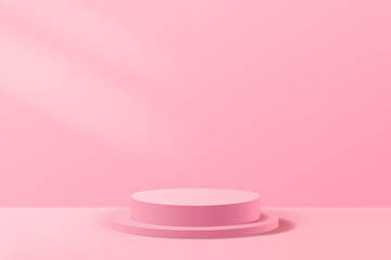 Pink abstract 3D scene for display product, Valentine's day or Mother's day concept background