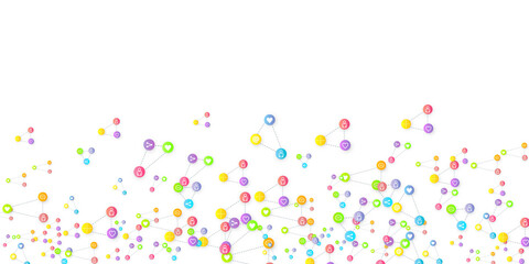 Social media marketing icons internet tags target