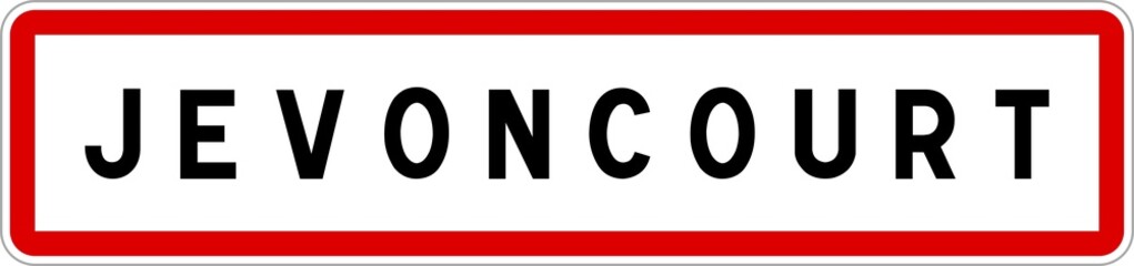 Panneau entrée ville agglomération Jevoncourt / Town entrance sign Jevoncourt
