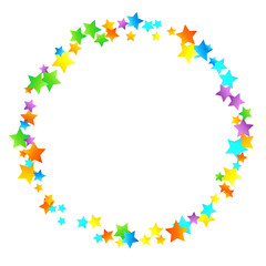 Rainbow Festive Confetti. Carnival Star Falling.