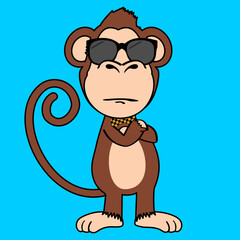 monkey character cartoon illustration in vector format