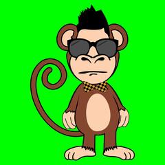 cool monkey character cartoon in vector format