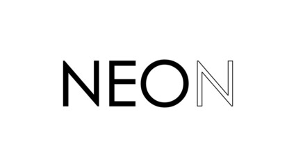 Abstract NEON text written isolated on a plain simple background. Trendy Text Style.