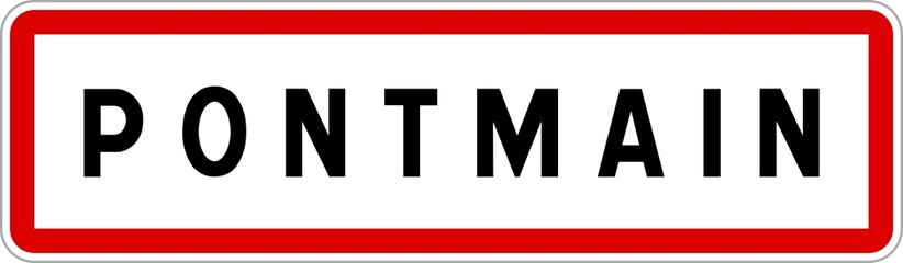Panneau entrée ville agglomération Pontmain / Town entrance sign Pontmain