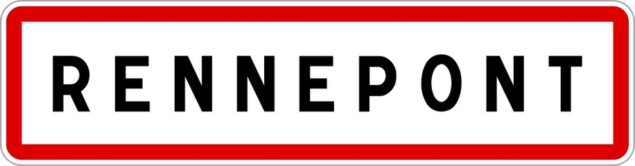Panneau entrée ville agglomération Rennepont / Town entrance sign Rennepont