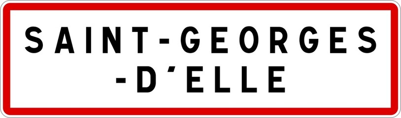 Panneau entrée ville agglomération Saint-Georges-d'Elle / Town entrance sign Saint-Georges-d'Elle