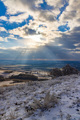 Winter landscape near Mikulov, Palava region, Southern Moravia, Czech Republic