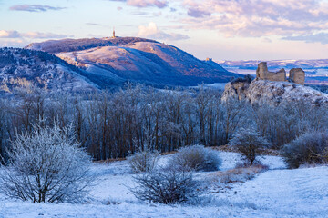 Winter landscape near Mikulov, Palava region, Southern Moravia, Czech Republic