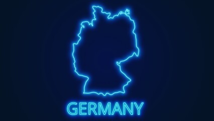 Germany glow map illustration. Rendering image and part of a series.
