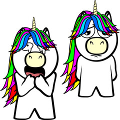 chibi unicorn cartoon pack collection in vector format very easy to edit